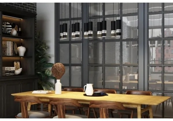 Lustră LED pe cablu BERNABETA 10xGU10/4,6W/230V neagră Eglo 39707