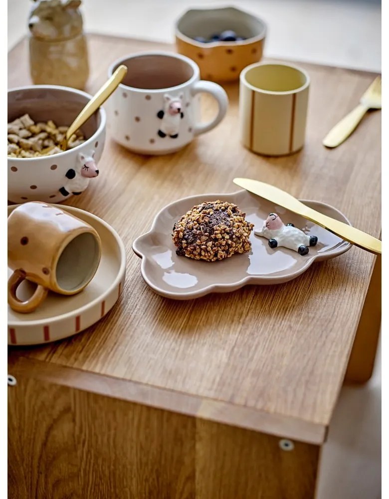 Farfurie pentru copii maro din gresie 14x20 cm Dolly – Bloomingville Mini