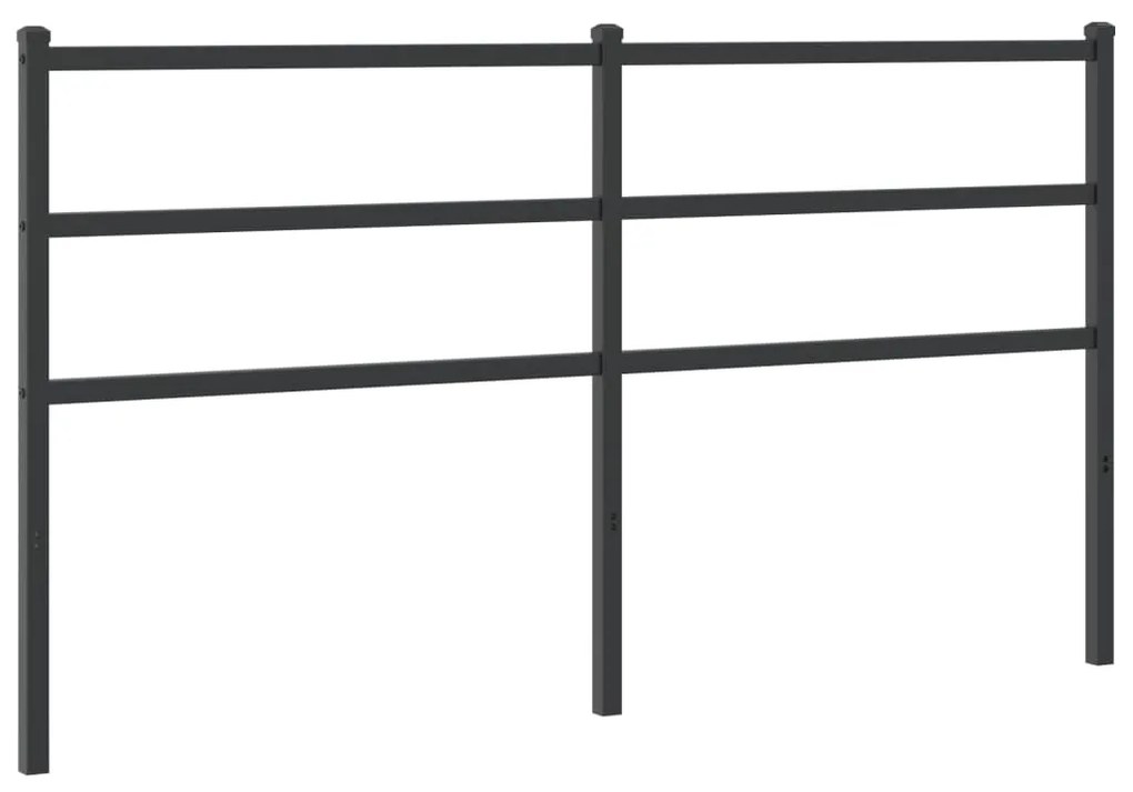 355400 vidaXL Tăblie de pat metalică, negru, 160 cm