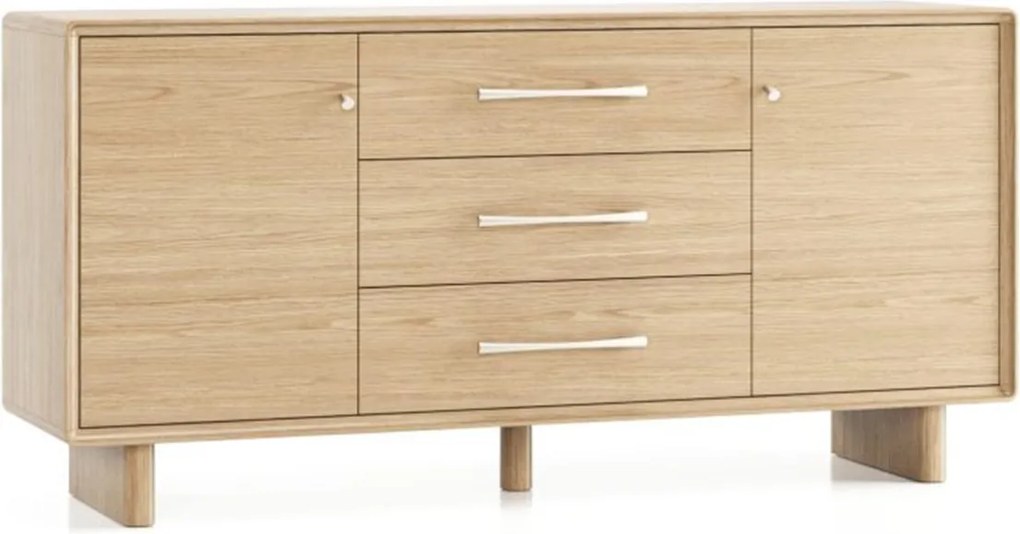 Comodă lemn masiv Cooper, 160 × 42,5 × 78 cm