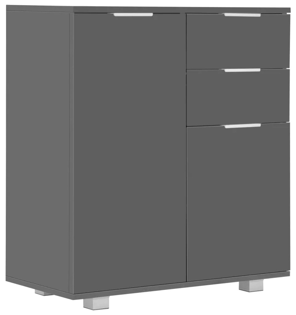 283717 vidaXL Servantă, gri foarte lucios, 71 x 35 x 76 cm, PAL