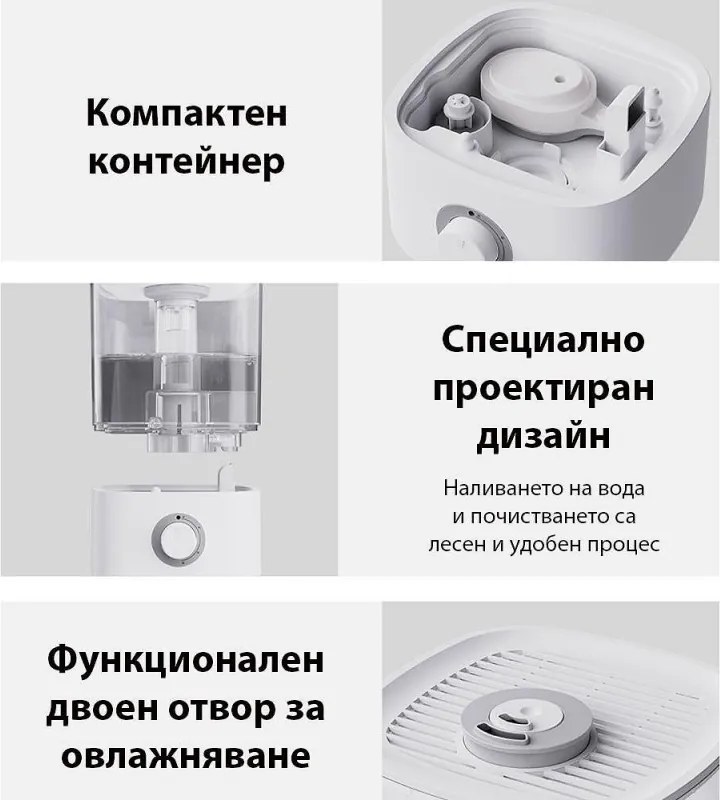 Umidificator de aer Xaomi Lydsto F100, Pana la 20 m², 200 l/h, 2,5 l, 3 trepte, Oprire automata, Alb