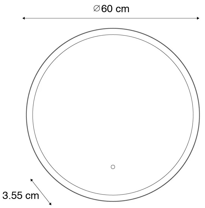 Oglinză de baie neagră cu auriu, inclusiv LED și dimmer tactil - Pim