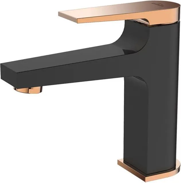 Baterie lavoar Invena Midnight negru - rose gold