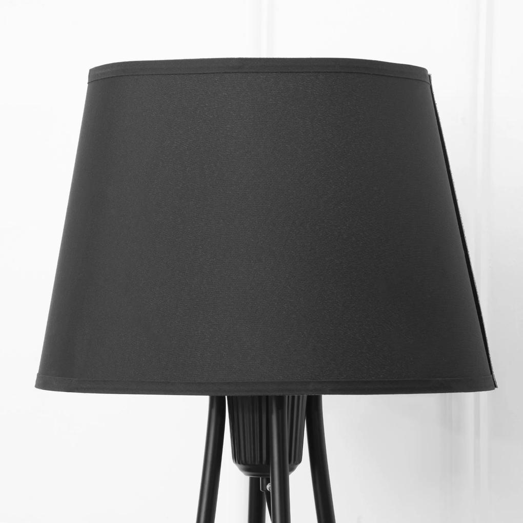 HOMCOM Lampă de Podea cu Rafturi și Întrerupător cu Pedală, Dulie E27, Design Modern, 35x35x173 cm, Negru | Aosom Romania