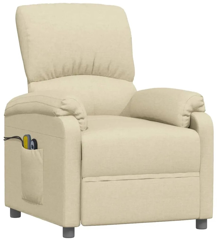 3073861 vidaXL Fotoliu de masaj electric rabatabil, crem, textil