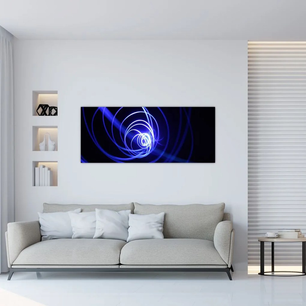 Tablou cu spirale albastre (120x50 cm), în 40 de alte dimensiuni noi