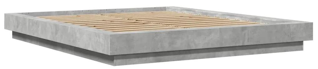 3281178 vidaXL Cadru de pat, gri beton, 160x200 cm, lemn prelucrat