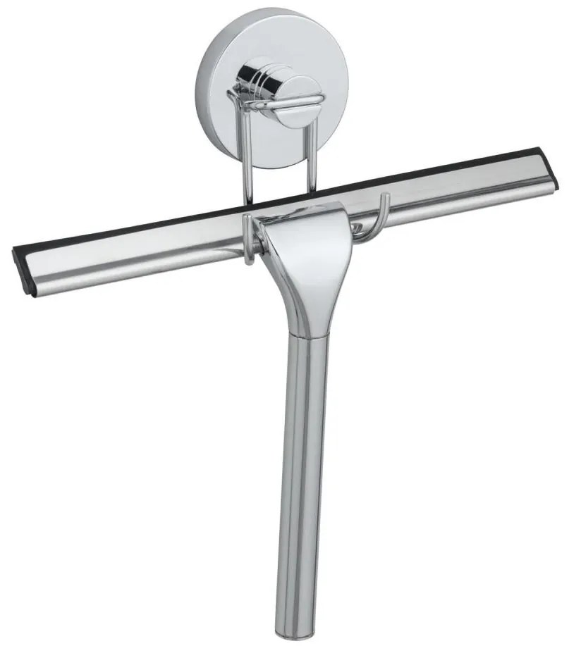 WENKO 20877100 - Racletă VACUUM-LOC rotundă, oțel inoxidabil lucios, crom/argintiu, 24,5x25 cm