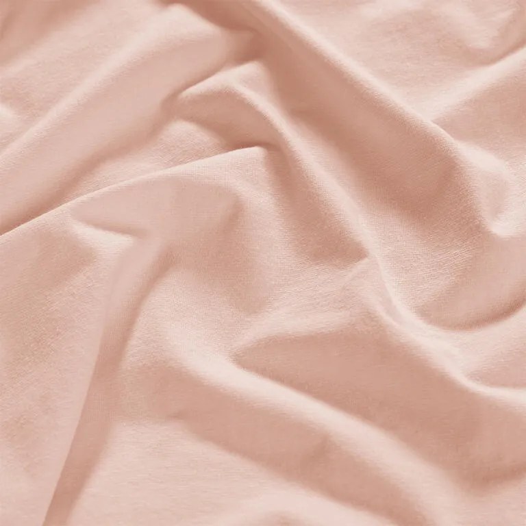 Cearșaf elastic jersey cu elastan pudră 90 x 200 cm