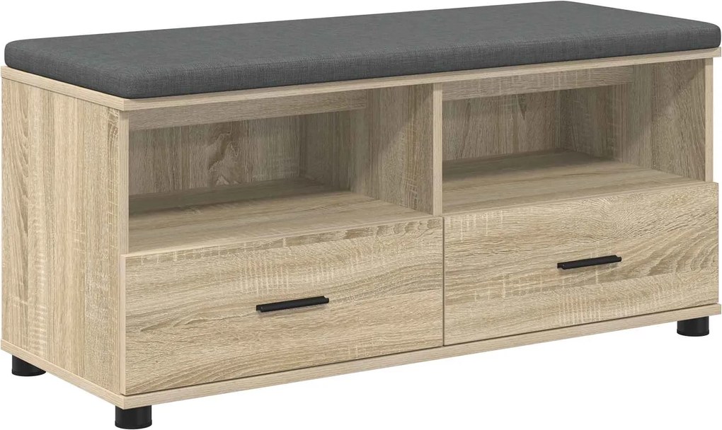 vidaXL Bancă pentru hol cu pernă Stejar Sonoma 100 x 38 x 46 cm