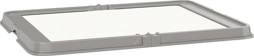 PawHut Toaletă pliabilă pentru câini 86x62 cm Tavă sanitară Câini Dresaj 3 absorbante Picioare antiderapante Gri | Aosom Romania