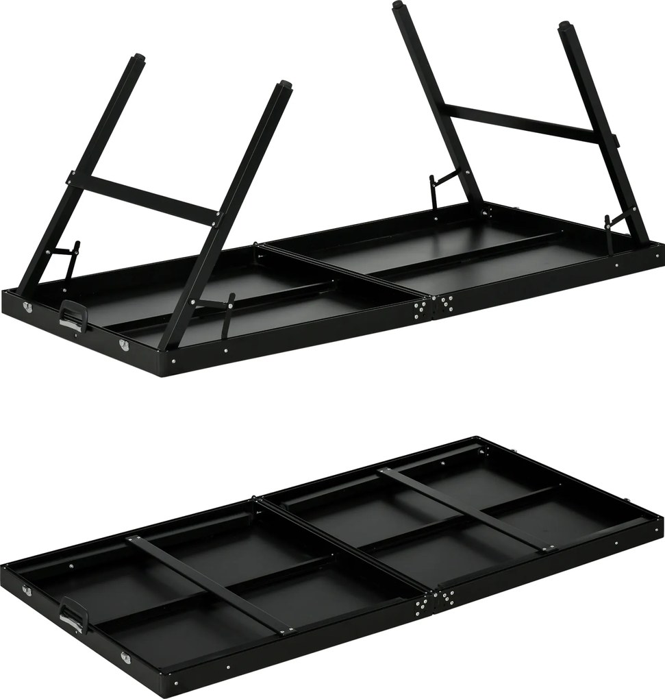 SPORTNOW Set de tenis de masă, pliabil, încuietoare și mâner, cadru din aluminiu, 152x76x72 cm, Negru | Aosom Romania
