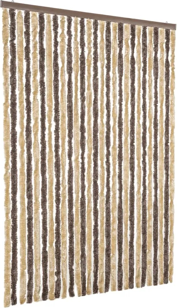 vidaXL Perdea pentru insecte, maro închis și bej, 118x220 cm, chenille