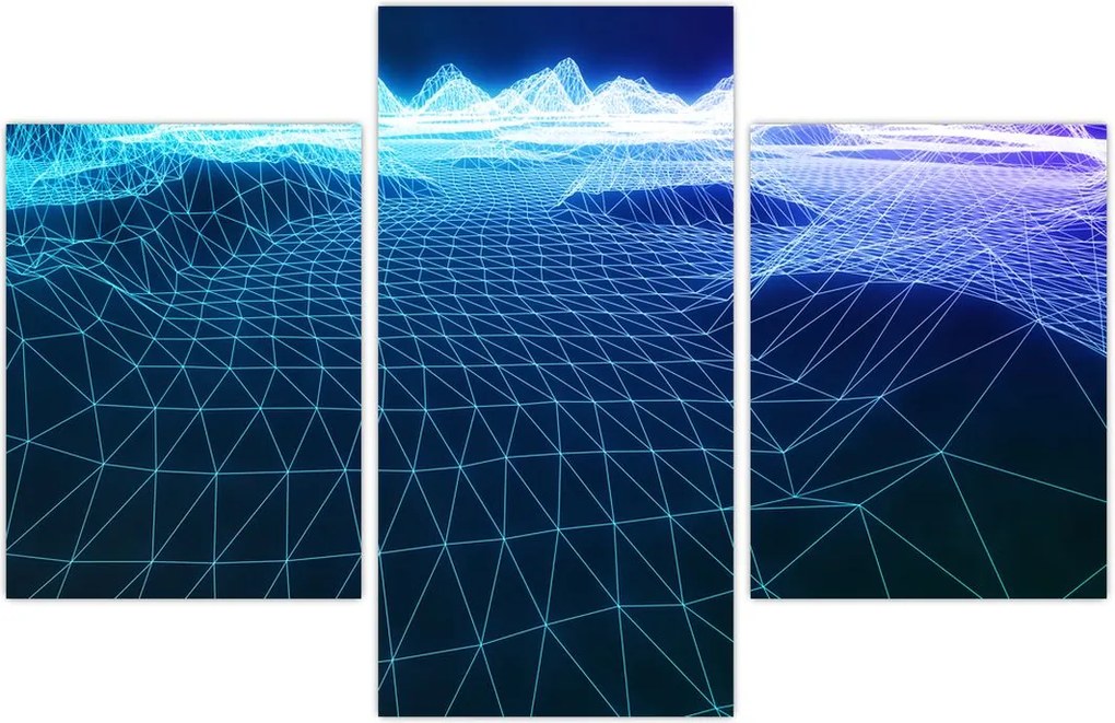 Tablou - Munți în model de calculator (90x60 cm)