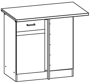 Dulap inferior de bucătărie, de colț Estell EZ18 D100NW. 762616