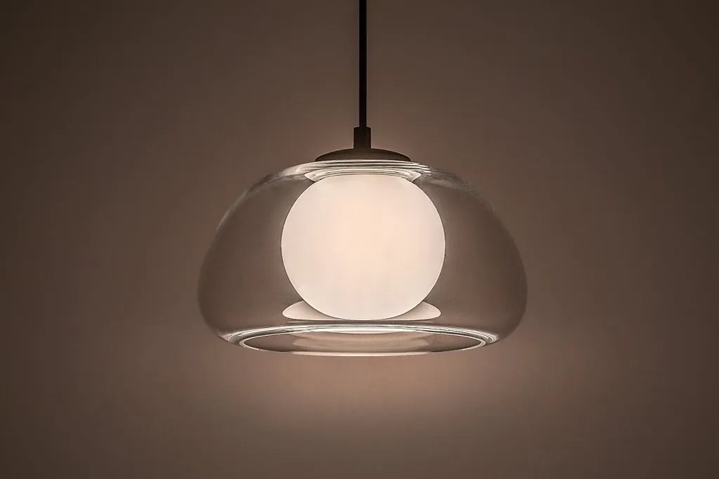 Lustra suspendata sticla transparenta Elowen