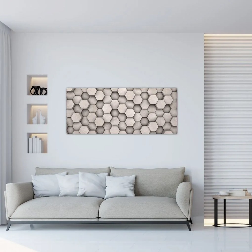 Tablou - Hexagoane design beton (120x50 cm)