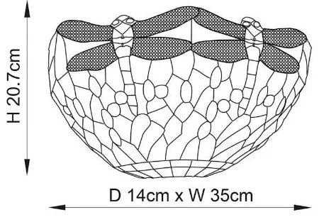 Endon 64102 - Aplică de perete Tiffany DRAGONFLY 1xE14/40W/230V