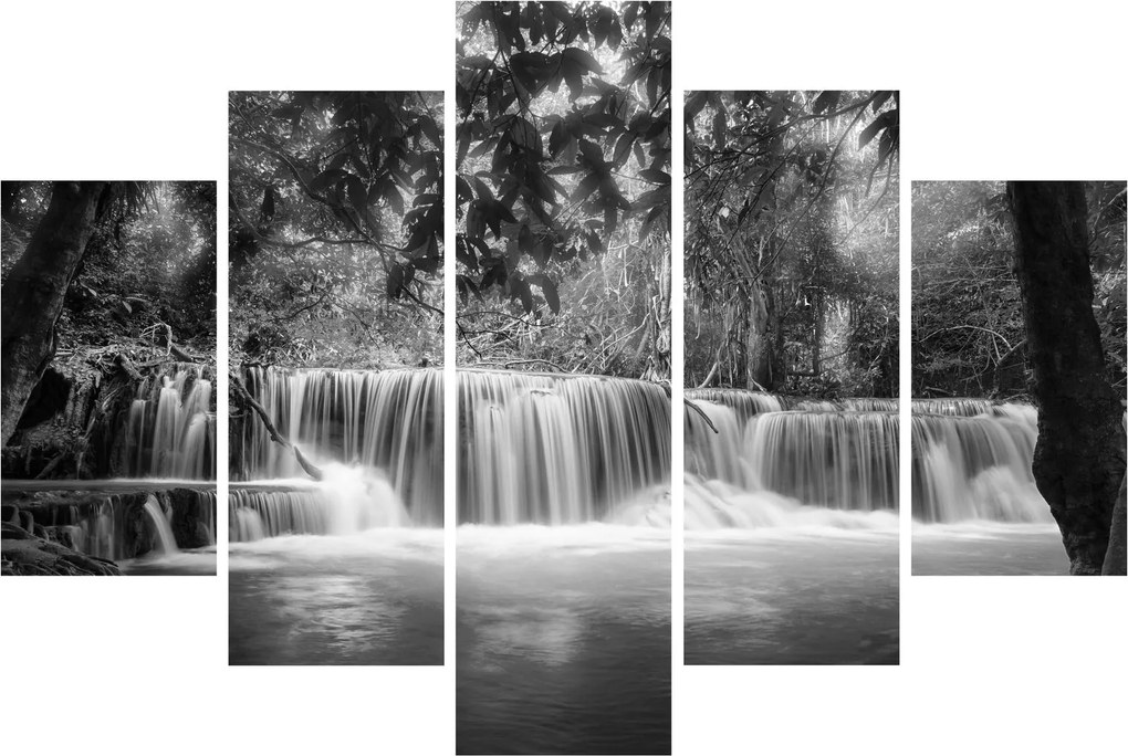 Tablou - Cascada alb-negru și alb (150x105 cm)