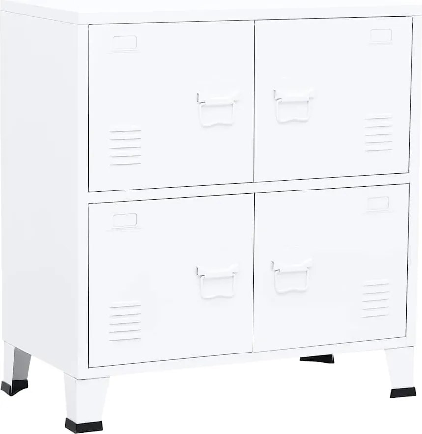 vidaXL Dulap industrial de depozitare, alb, 75x40x80 cm, oțel