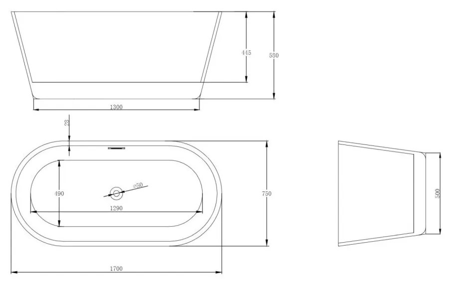 Set cada freestanding ovala, vas wc rimless cu capac soft close, rezervor incastrat si clapeta alb lucios