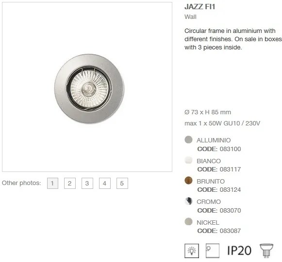 Set de 3 spoturi incastrabile tavan fals diam.7,3cm, JAZZ FI1 crom 083070