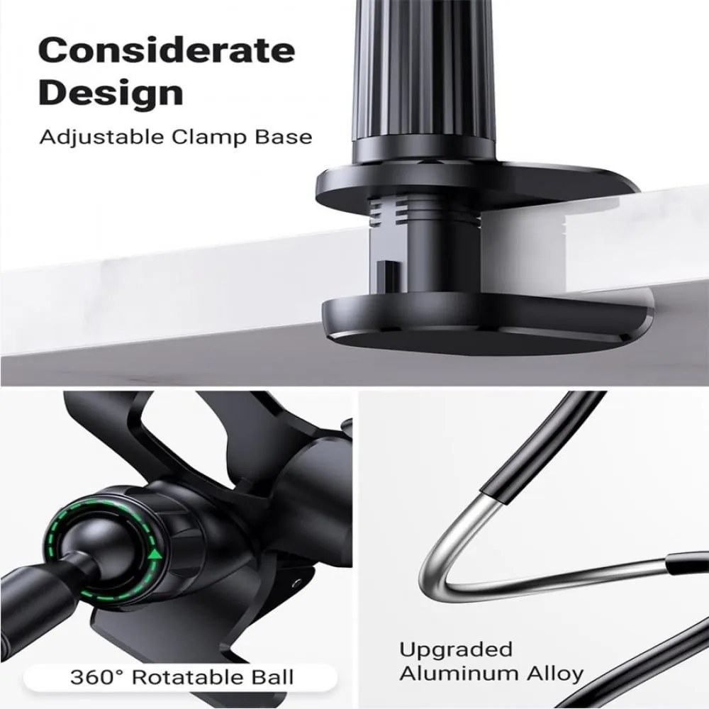 Suport de telefon brat flexibil de 90cm, fixare cu clips,negru UGREEN