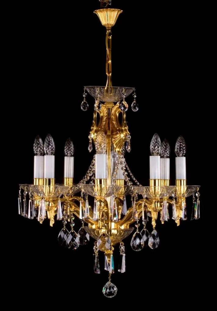 Candelabru cristal Bohemia 8 brate, diam.60cm LILIE CE