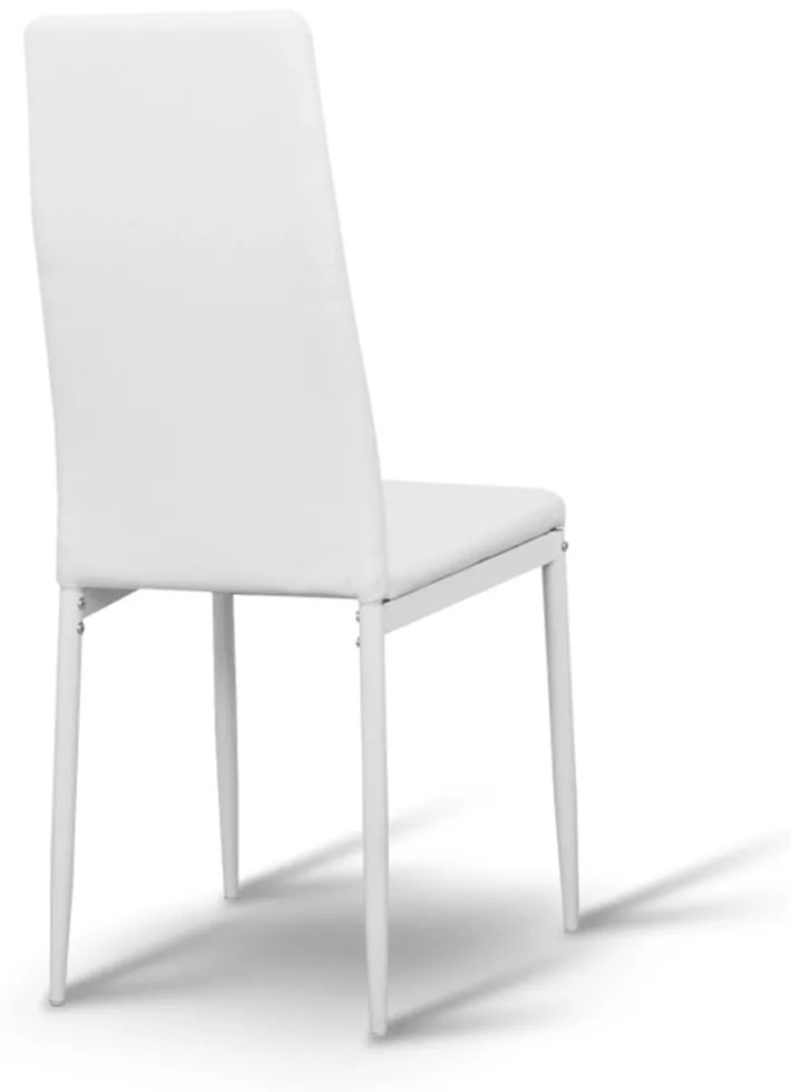 Scaun, piele eco albă/metal alb, COLETA NOVA