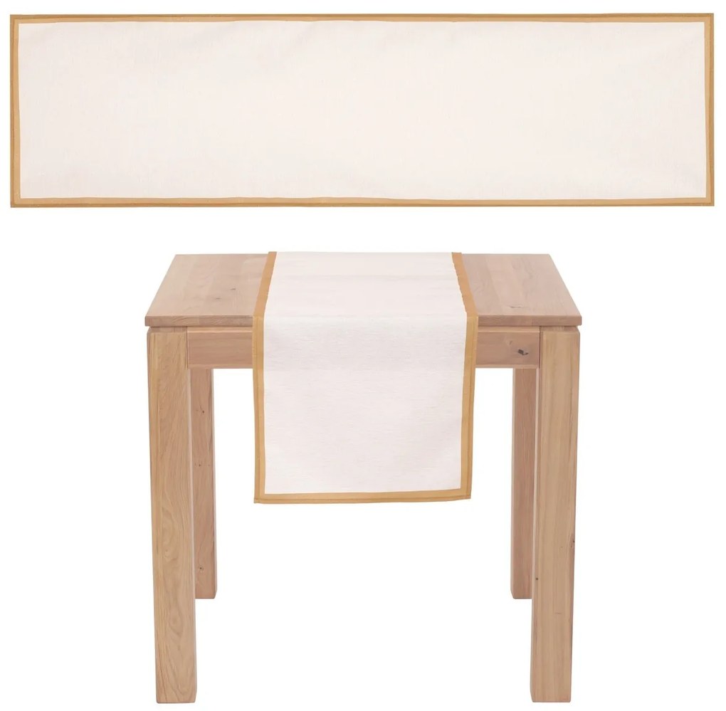 Covor de Crăciun cu margini aurii, crem, 150 x 40 cm