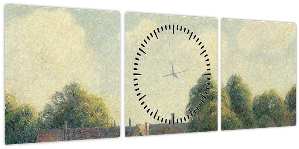 Tablou - Camille Pissarro, Hampton Court Green, reproducere (cu ceas) (90x30 cm)