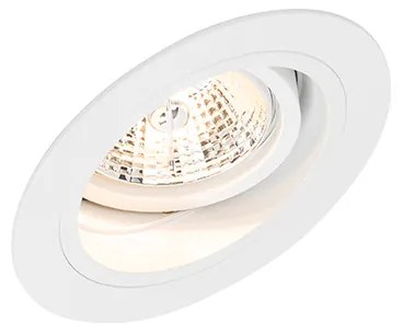 Set de 6 spoturi încastrate rotunde, reglabile, albe - Chuck 70
