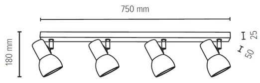 Spot Spot-Light 2224474 SVENDA 4xE27/60W/230V stejar