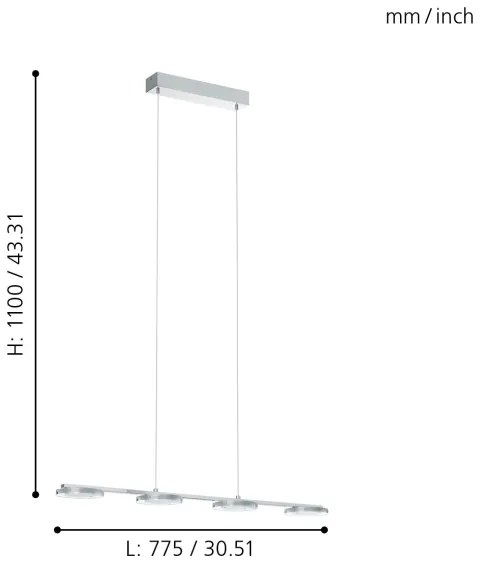 Pendul LED Eglo 94245 CARTAMA 4xLED/4,5W/230V
