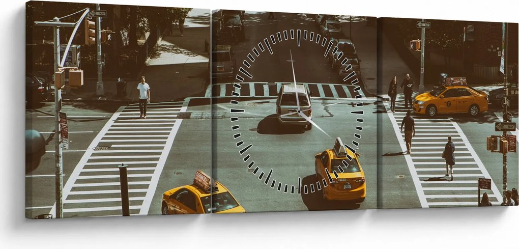 Tablou - New York (cu ceas) (90x30 cm)