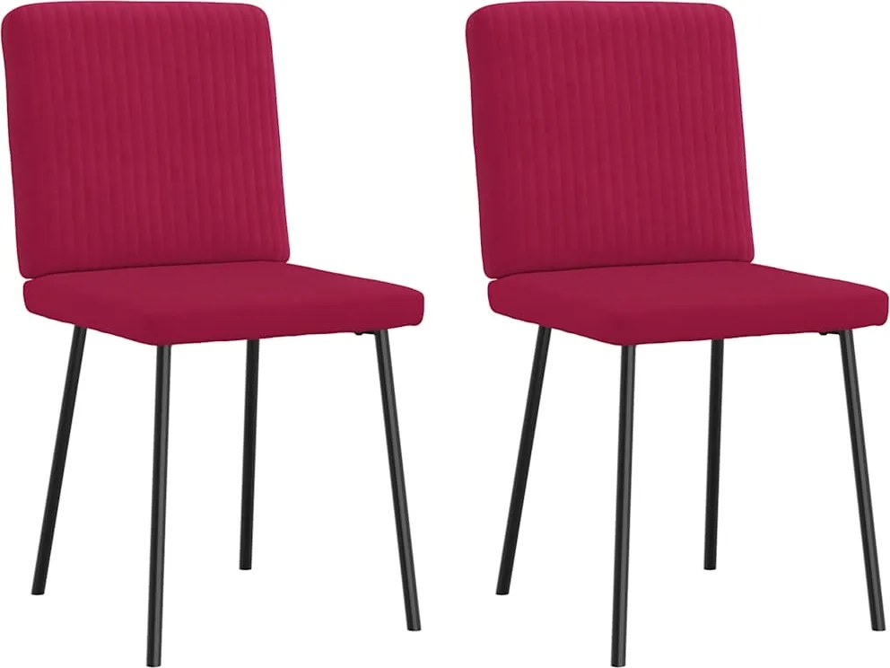vidaXL Scaune de bucătărie, 2 buc., roșu vin, catifea