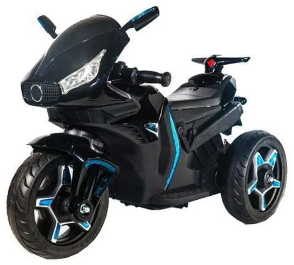 Motocicleta Electrica cu Acumulator Pentru Copii NOVOKIDS™ Shadow Motor, 2-6 ani, max 40 kg, Cu Sunete si Lumini LED, Trotineta Electrica, 3 Roti,