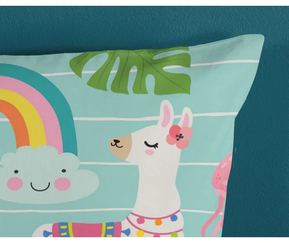 Lenjerie de pat pentru copii albastră din bumbac pentru pat de o persoană 140x200 cm Festen – Good Morning