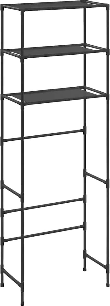 vidaXL Etajeră peste toaletă cu 3 polițe, negru, 53x28x169 cm