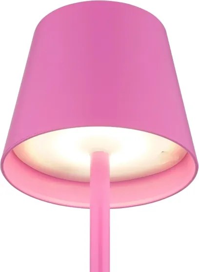 Globo 58488P-LED Lampă de masă VANNIE, reglabilă, cu control tactil, reîncărcabilă, pentru exterior, 3W/5V IP54 1800mAh roz