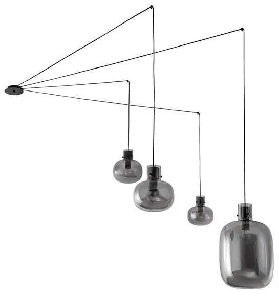 Lustra cu 4 pendule design modern CINZIA fumuriu