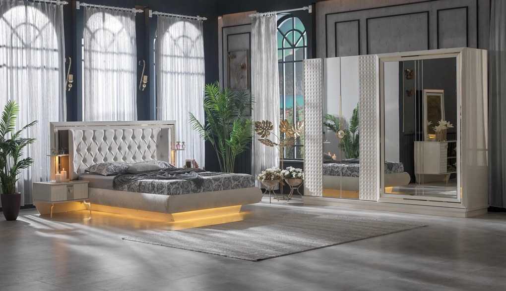 Mobilier dormitor Azelya,alb – MobMax
