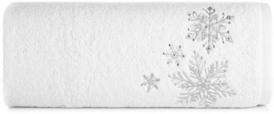 Prosop de Crăciun din bumbac cu broderie fină argintie Lăţime: 70 cm | Lungime: 140 cm