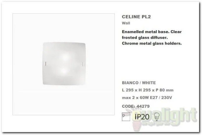 Aplica de perete,Plafonier dim. 29,5x29,5cm CELINE PL2 044279