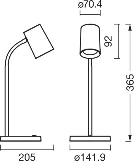Osram - Lampă de birou DESK LINE, 1x GU10, 9W, 230V, neagră