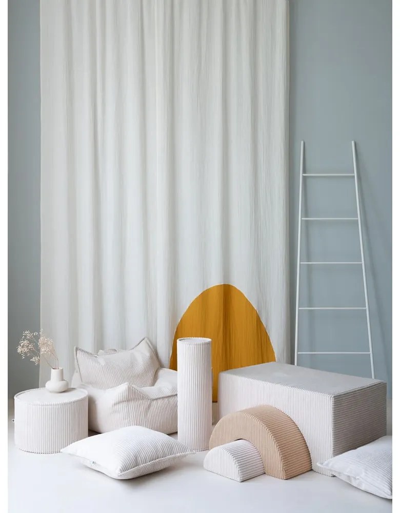 Teren de joacă din spumă crem 3 buc. din catifea reiată înălțime 37 cm 75x49 cm Rainbow Montessori – Wigiwama