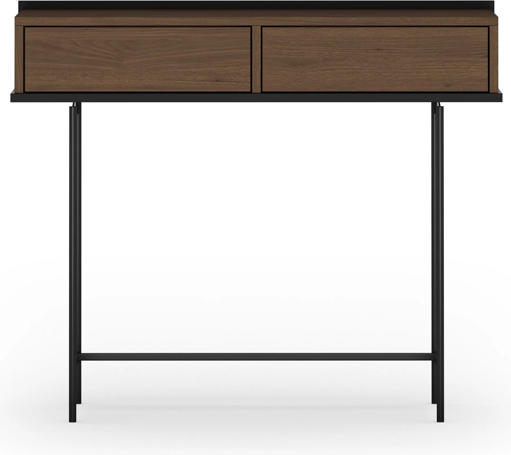 Masa toaletă Zenar 100 cm cu sertare - nuc elegant / negru