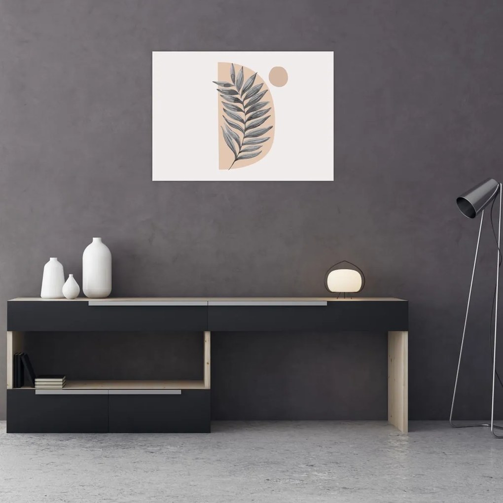 Tablou pe sticlă - Foaie ilustrată N⁰1 (70x50 cm)