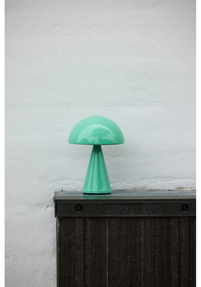 Veioză verde-mentă LED cu intensitate reglabilă (înălțime 20 cm) Mush – Hübsch